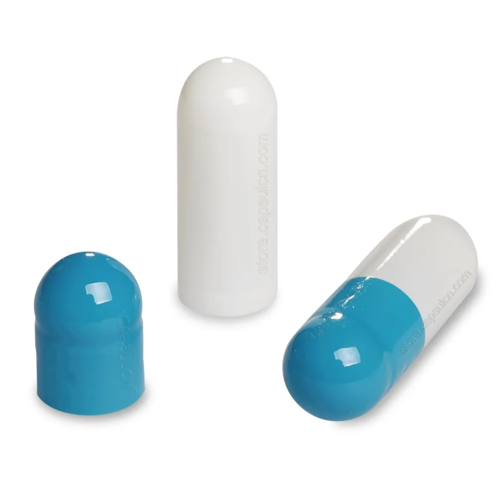 

1000 pcs size 4 Blue & White Colored,Hard Gelatin Empty Capsules,Hollow Gelatin Capsules ,Separated or Joined Capsule