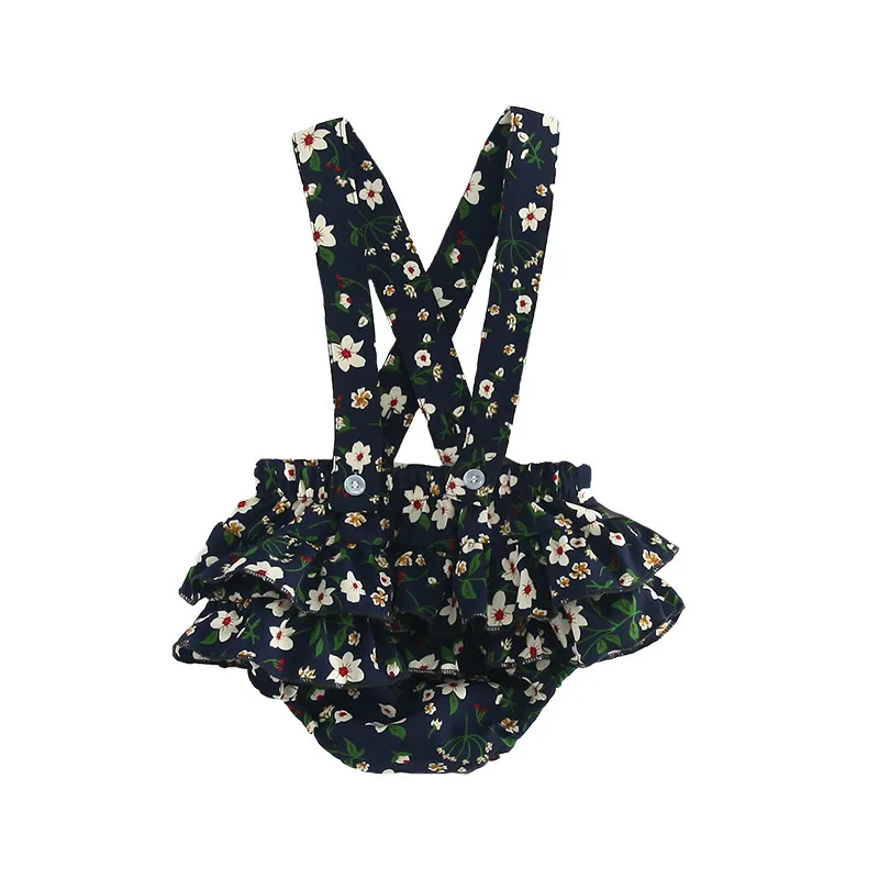 2018 New Arrival Infant Suspenders Shorts Toddler Baby Girl Flower Bib