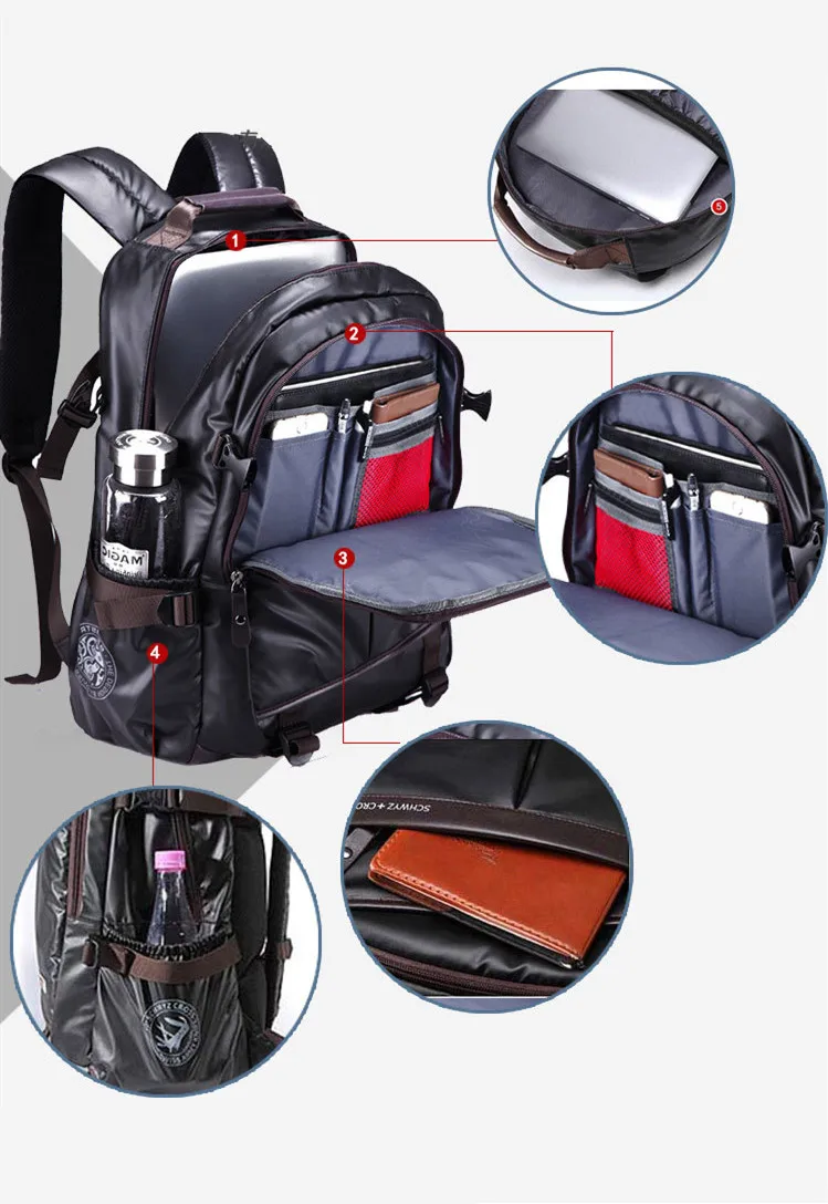 Высокое качество 16 дюймов ноутбук рюкзак Бизнес Водонепроницаемый путешествия рюкзак для школьников и студентов сумка Колледж рюкзак