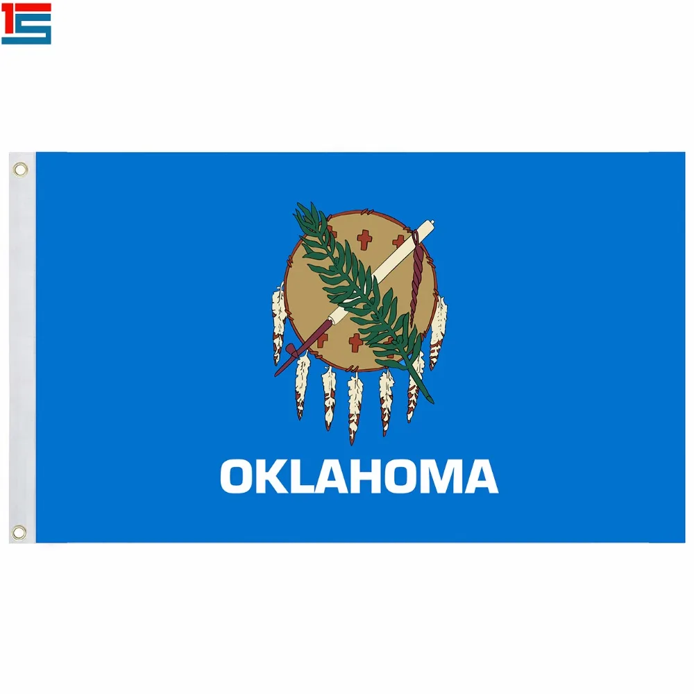 2018 New Arrival The US Oklahoma state flag Polyester Flag 5*3 FT High Quality Banner | Дом и сад