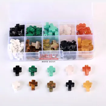 

12x16mm 100PCS/lot Cross Shape Jaspers/Jades/Agates/Quartz/Jades Pendants For Necklace Jewelry Making Trinket Gift DIY Pendant