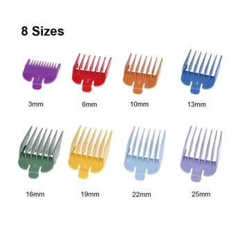 

8Pcs Trimmer Limit Comb Set Barber Dedicated Color Electric Scissors oil slick carving Professional New Hair Salon Cutting Tools