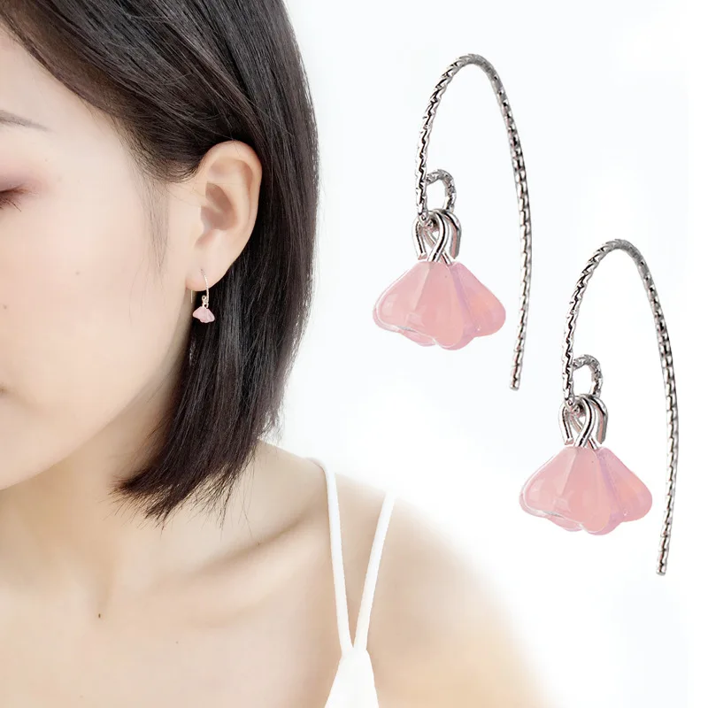 Lovely Sweet Pink Mini Sakura Earring Studs for Women Girls Simple Cute Korean Style Wholesale Jewelry Accessaries | Украшения и