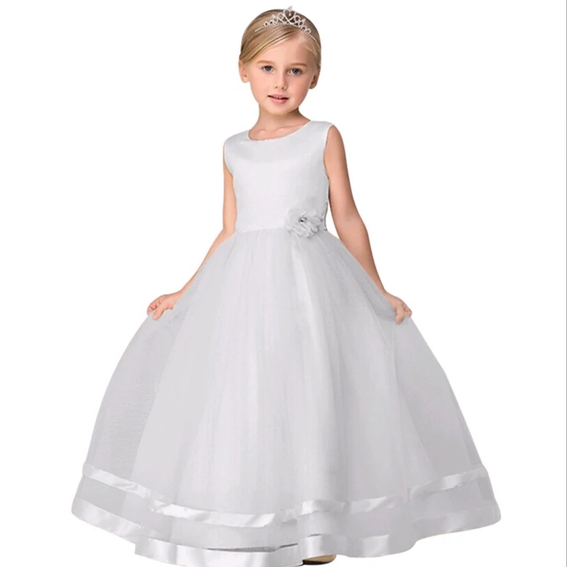 

Hot Kids Girls Flower Dress Baby Girl Butterfly Birthday Party Dresses Children Princess Ball Gown Wedding Clothes pure bowknot