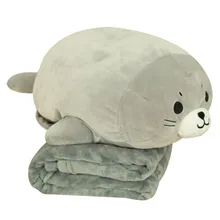 40 Cm Stuffed Sea Lion Plush Toy Soft Pillow With Blanket Cute Animal Toy Cushion Doll For Kids Children's Bed 40 Cm Stuffed Sea Lion Plush Toy Soft Pillow With Blanket Cute Animal Toy Cushion Doll For Kids Children's Bed
