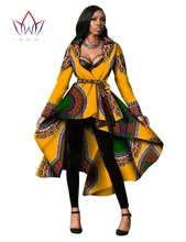Otoño vestidos africanos para el foso de las mujeres maxi largo de la manga outwear la capa de foso mujeres dashikis brand clothing 6xl wy596