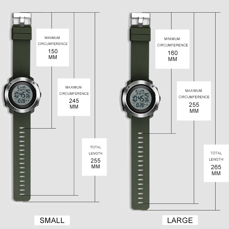 SKMEI Для мужчин Спортивные часы Chrono двойной время Цифровые наручные часы 50 м Водонепроницаемость LED Дисплей часы Relogio Masculino 1268