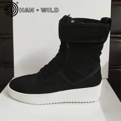 Justin Bieber Fear of God ботильоны 100% натуральная кожа kanye west ботинки мужская повседневная обувь противотуманная платформа botas knight сапоги