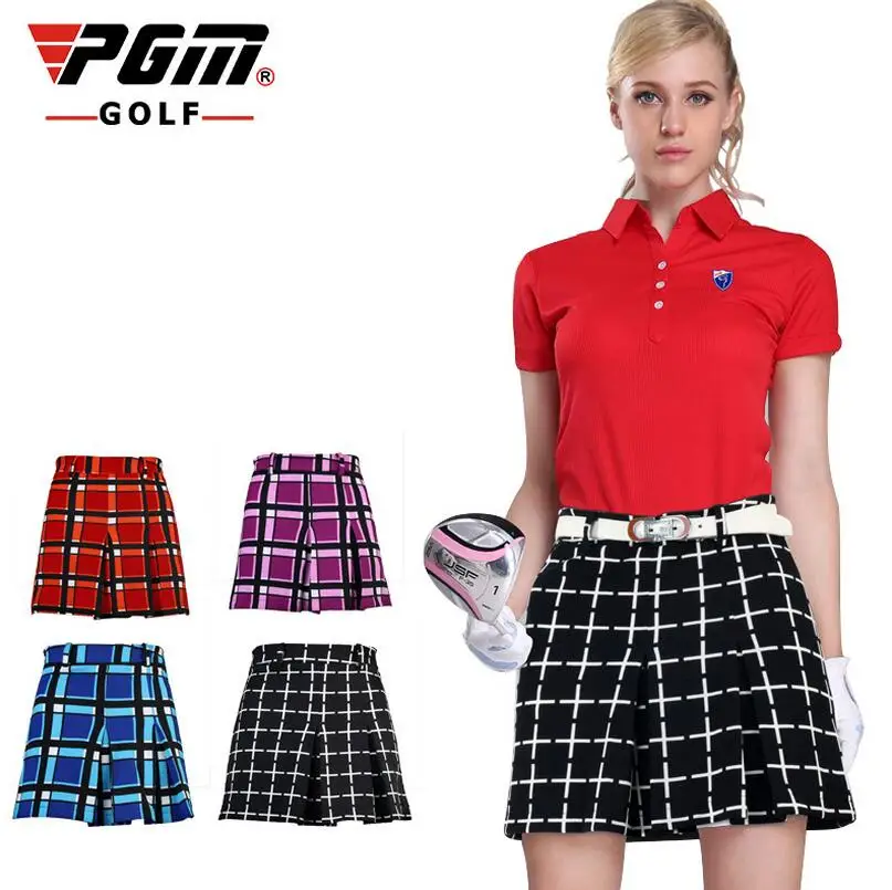 PGM British style golf lady plaid Shorts skirt Anti Leakage Women Golf