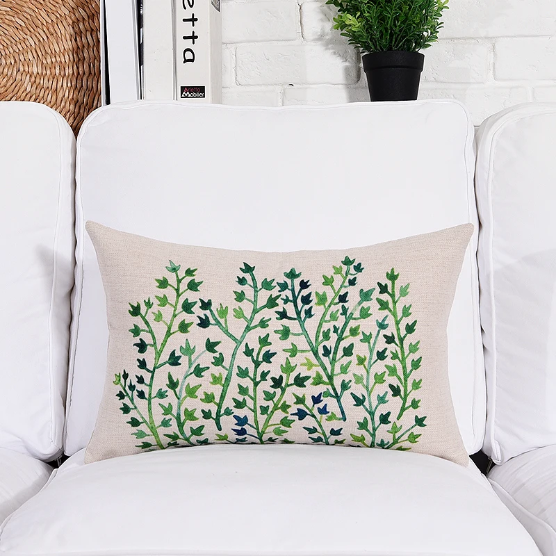 Square Tropical Plant Cotton Linen Cushion Cover Sofa Decorative Throw Pillow Car Chair Home Decor Pillow Case almofadas (2)