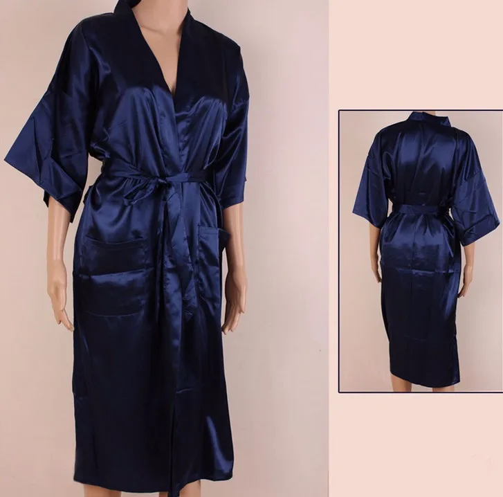 Темно-синий китайский мужской шелковый халат из вискозы летняя повседневная одежда для сна кимоно с v-образным вырезом халат юката платье размер S M L XL XXL XXXL MR003