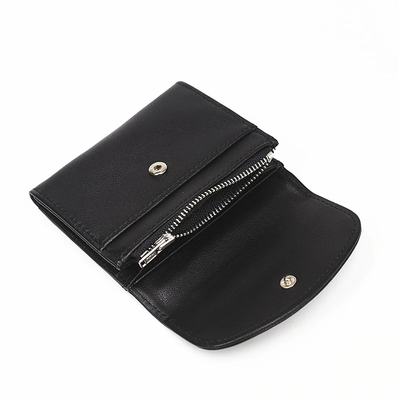 Genuine Leather Wallet Men Women Male Fashion Short Small Slim Hasp Wallets Money Purse With Zipper Coin Pocket Card Holder