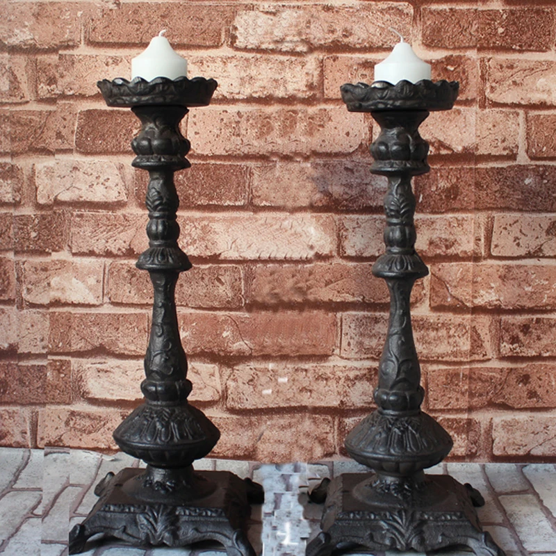 Europe Retro candlestick Cast Iron Classical candle holder tabletop