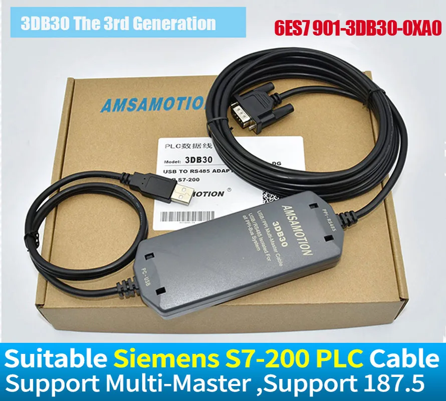 Кабель для программирования Siemens 6ES7 901 3DB30 0XA0 подходит ПЛК USB PPI кабель связи