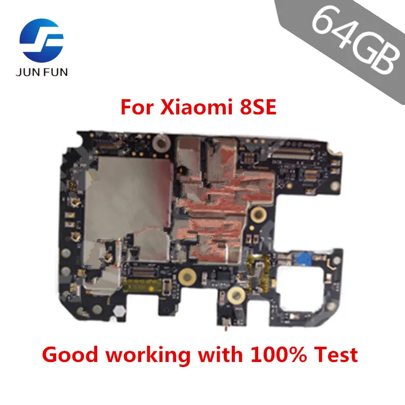

JUN FUN Unlocked Main Mobile Board Mainboard Motherboard With Chips Circuits Flex Cable For Xiaomi 8SE Mi8SE M8SE Mi 8 SE 4+64GB