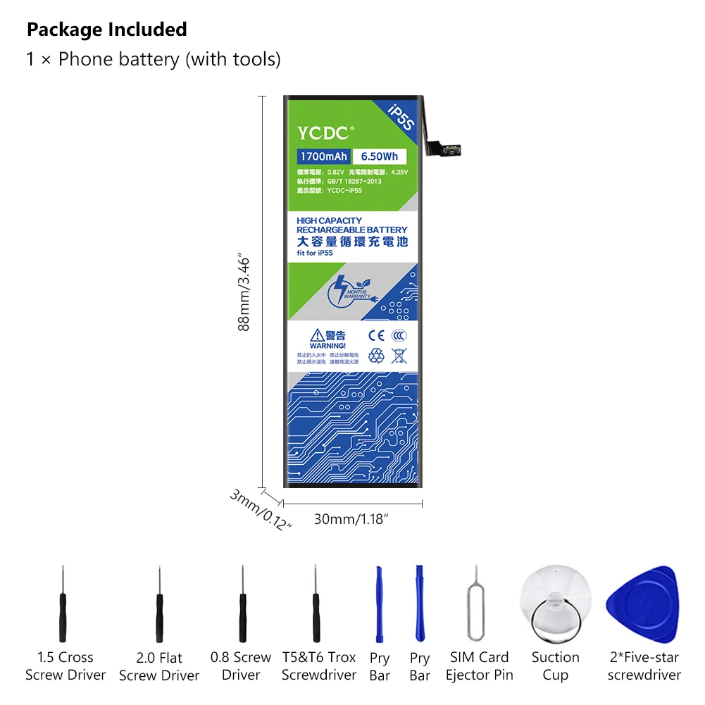 1700mAh запасная батарея для мобильного телефона+ комплекты для IPhone 5S 5GS 5C IPhone5S PTC защищенная батарея для телефона литий-ионная батарея