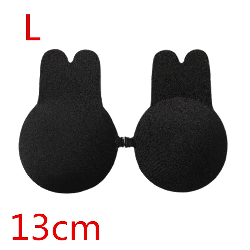 Invisible Push Up Bra Reusable Strapless Adhesive Bra Women Breast Petals Nipple Cover Self Adhesive Silicone Sticky Rabbit Bras - Цвет: black L