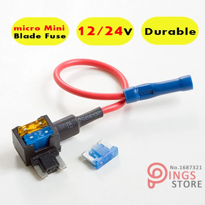 

micro Mini Blade Fuse Tap Holder Add A Circuit Line ATM APM Car Truck Motorcycle Motorbike 12V 24V