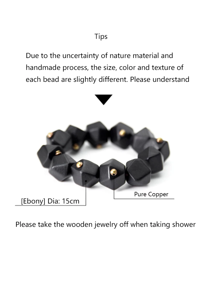 Black Ebony Vintage Copper Bracelet Handmade Brass Jewelry For Men Women OM Prayer Unisex Geometric Fashion Bangle (17)