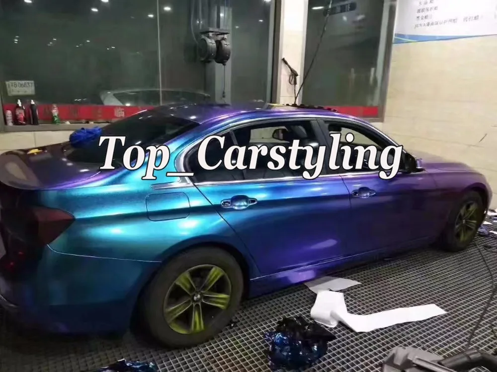 blue to purple flip flop satin chameleon matte car wrapping film APA (4)