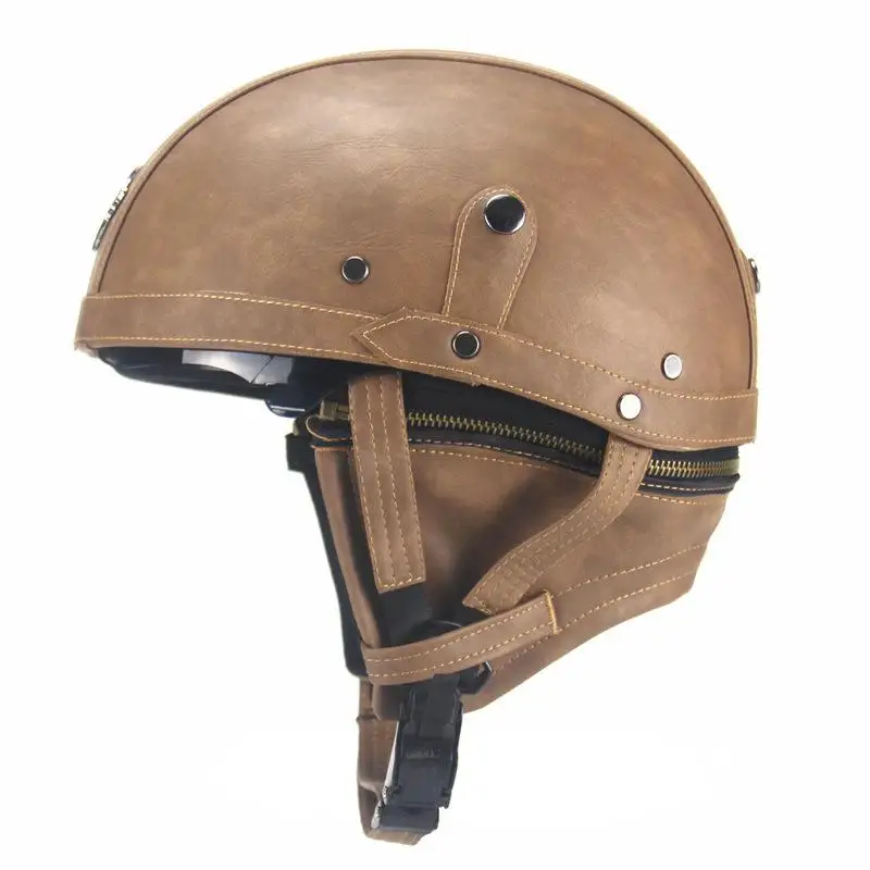 LumiParty Высокое качество шлем для мотокросса унисекс кожаные шлемы для мотоцикла ретро Половина Круизный шлем мотоциклетный шлем