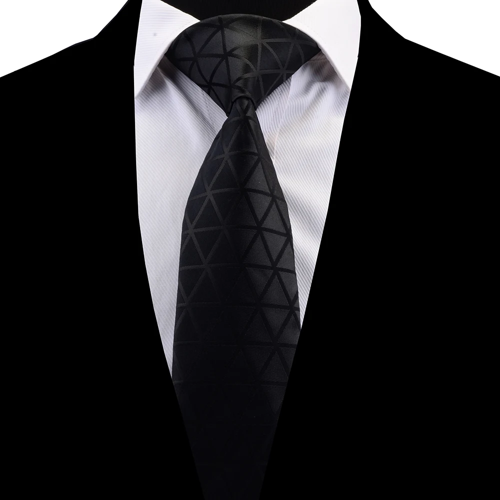 Ricnais клетчатый шелковый галстук 8 см однотонный галстук треугольный узор мужской свадебный галстук ЖАККАРДОВЫЙ тканый формальный галстук деловой костюм