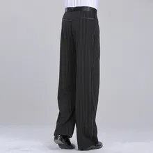 Хорошее качество черные полосатые соревнования профессиональные мужские латинские танцевальные брюки Бальные Танцевальные Брюки