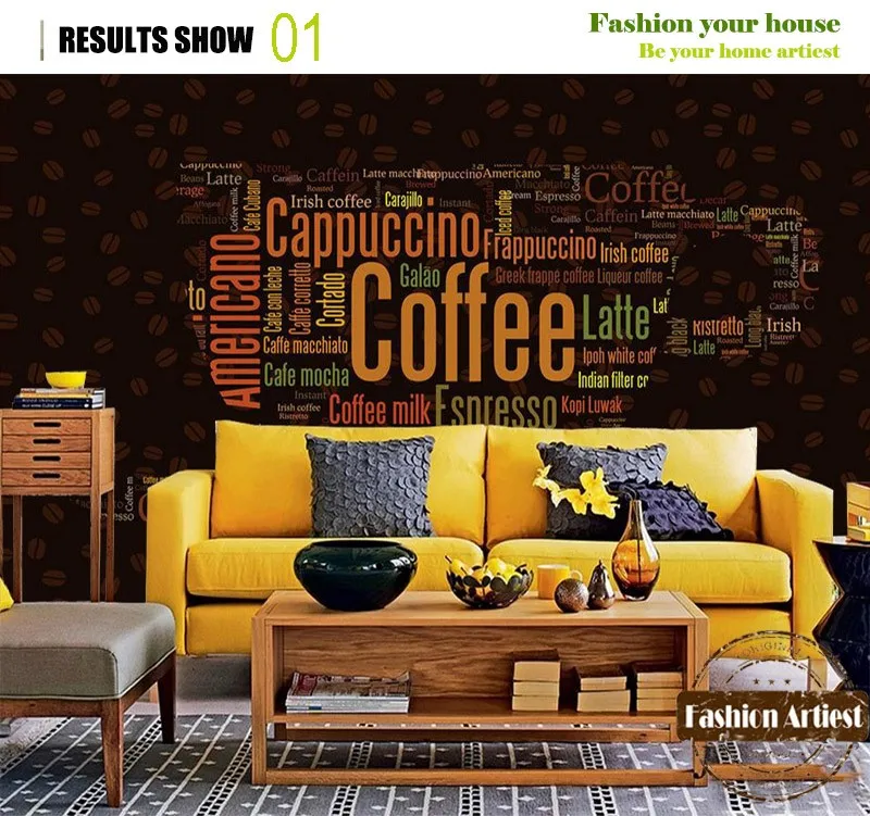 Custom Vintage Coffee Wallpaper Mural Coffee Type Letter Coffee Cup Tv Sofa  Bedroom Living Room Cafe Bar Restaurant Background - Wallpapers - AliExpress