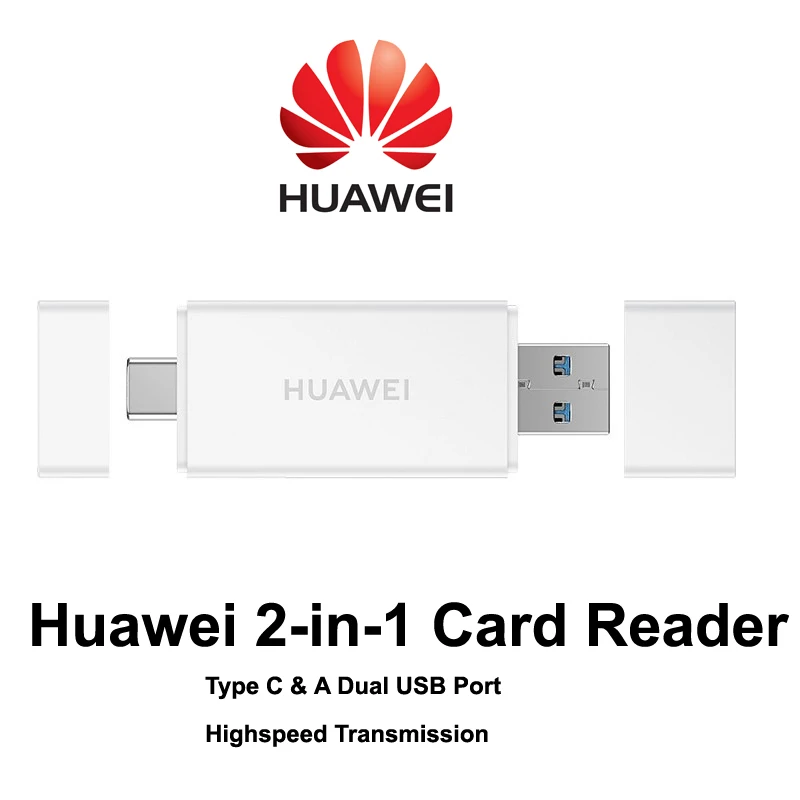 

Huawei 100MB/s 2 in 1 Memory Card Reader for Huawei Type C Dual USB Port NM Nano Memory Card Reader USB 3.1 Highspeed