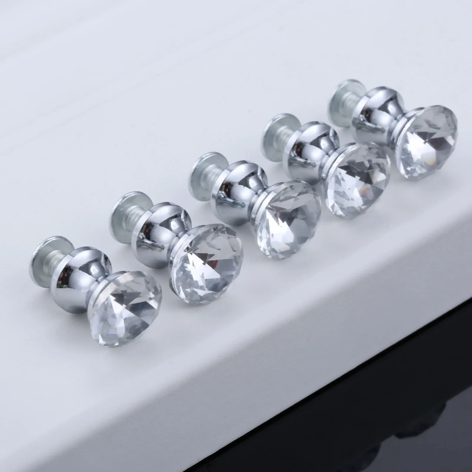 DRELD 5 шт. 12*15 мм стеклянное украшение в виде алмаза ручки для мебели ручки для шкафа ручки Кухня Ящик дверные ручки для гардероба
