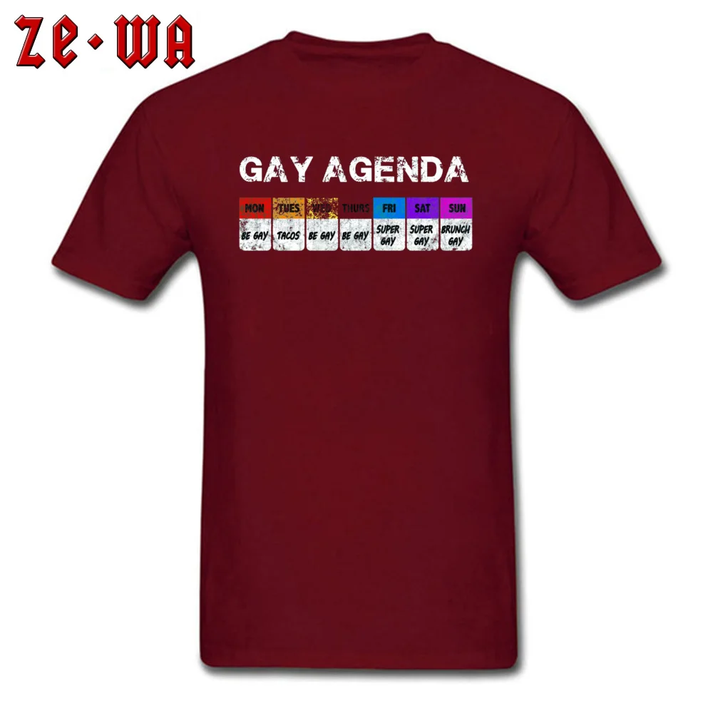 Gay agenda T-shirt -4292 Dominant Short Sleeve Comics T-Shirt Cotton Fabric O-Neck Man Tops Shirt Casual Tees Lovers Day Gay agenda T-shirt -4292 maroon