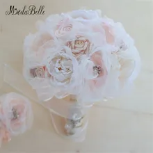 Modabelle роскошный коралловый и украшенный розовым бисером Свадебный букет цветы ручной работы Африканский Шелковый брошь свадебное оформление букета Новинка