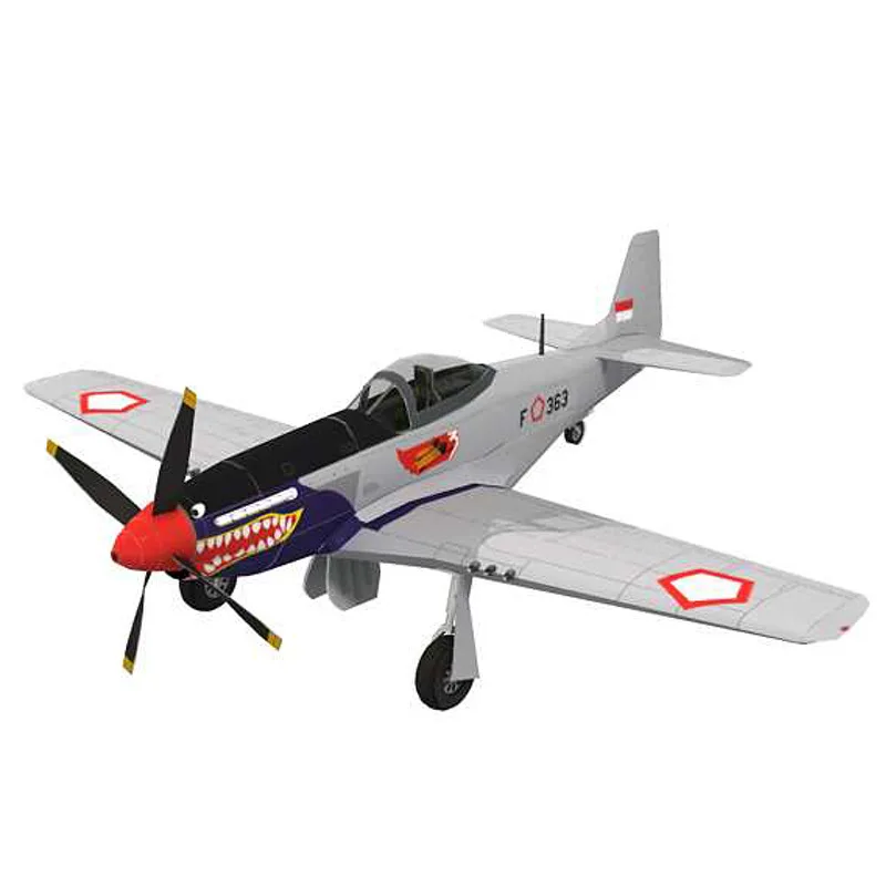 

1:33 P-51D Mustang Fighter Aircraft 3D Paper Model Space Library Papercraft Cardboard House for Children Paper Toys