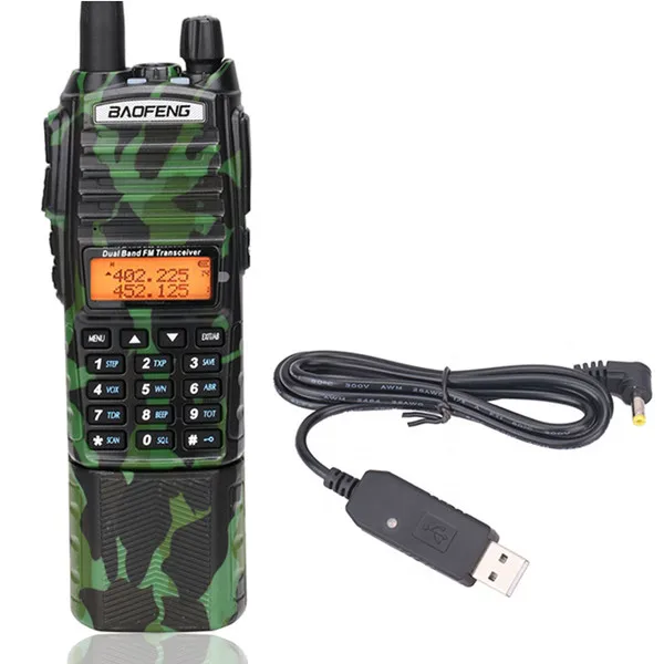 Baofeng UV-82 Plus Tri-power 8 Вт/4 Вт/1 Вт 3800 мАч батарея 2-PTT VHF UHF Двухдиапазонная U.S Army Tactical Ham Радио рация - Цвет: add usb charger