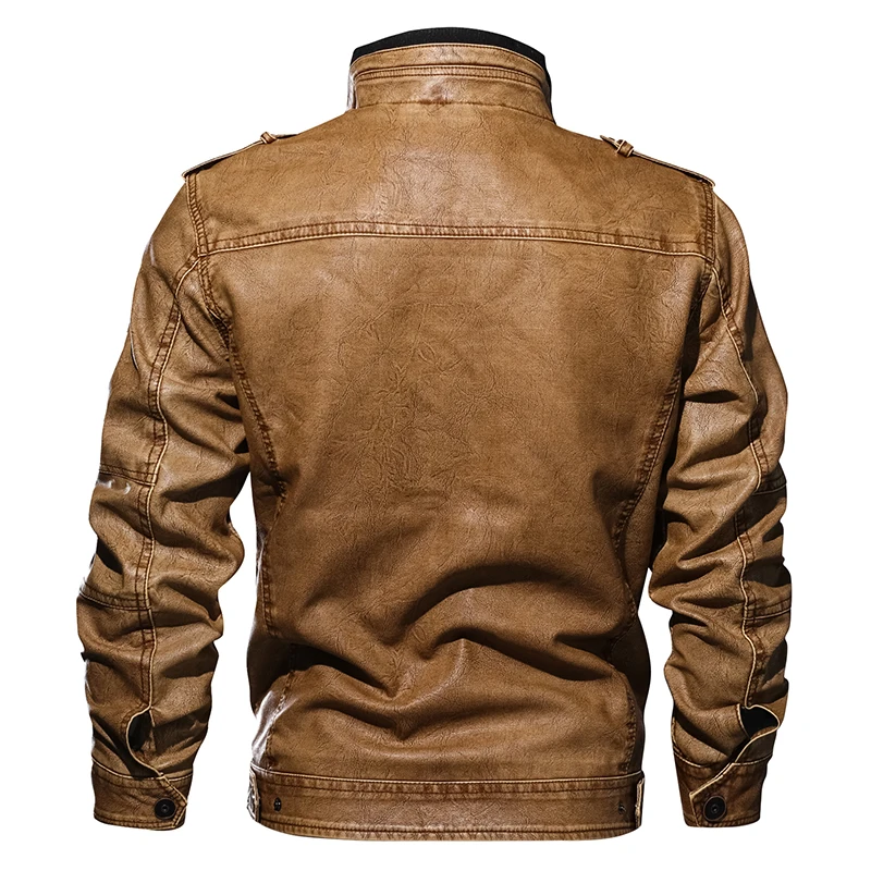 Refire gear мужская куртка из искусственной кожи, зимняя военная куртка-пилот, куртка-бомбер, осенняя модная верхняя одежда, мотоциклетная Байкерская кожаная куртка