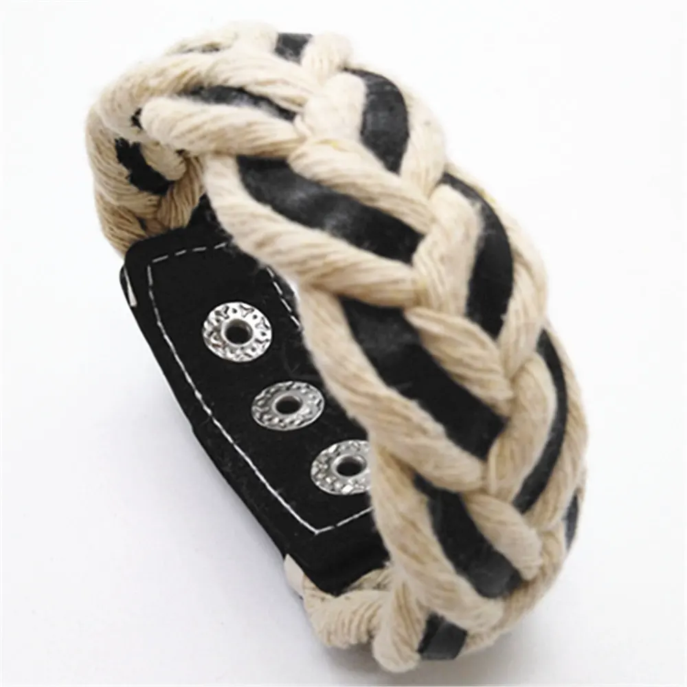Коричневый, черный плетеный браслет панк рок ретро ручной работы Винтаж Для мужчин Кожаные Браслеты Модный Браслет манжета мужской подарок ювелирные изделия
