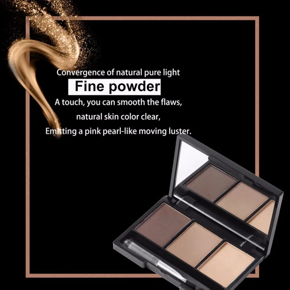 3 Color Eyebrow Powder Palette Cosmetic Eyes Makeup Shading Brush Mirror Box Eyebrow Enhancer Beauty Make up Tool 3 Color Eyebrow Powder Palette Cosmetic Eyes Makeup Shading Brush Mirror Box Eyebrow Enhancer Beauty Make up Tool