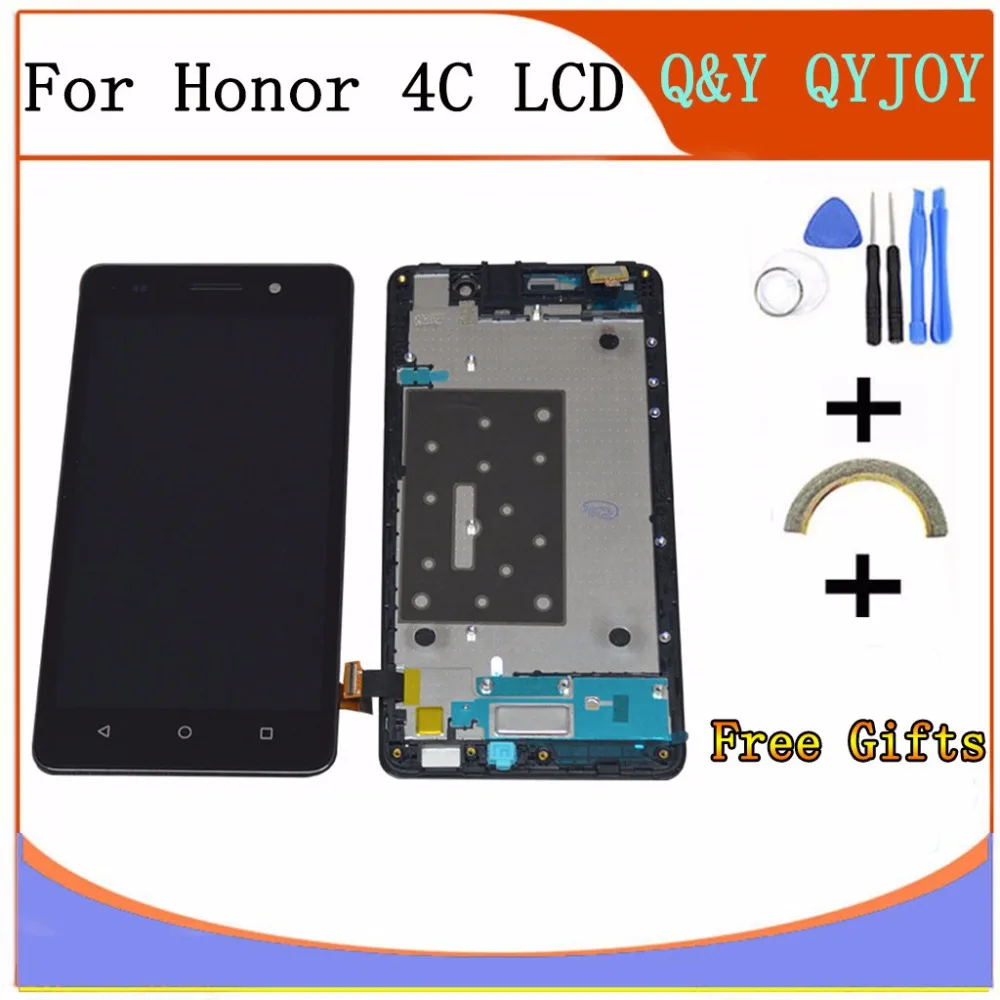 

Black/White/Gold For Huawei Honor 4C LCD Display Digitizer Touch Screen Assembly with frame Replacement +Tools