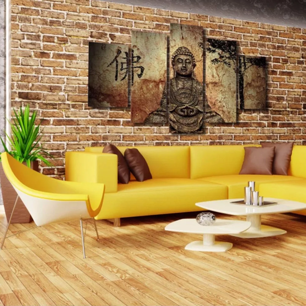 Original Buddha statue canvas wall art abstract print home decor for living room pictures 5
