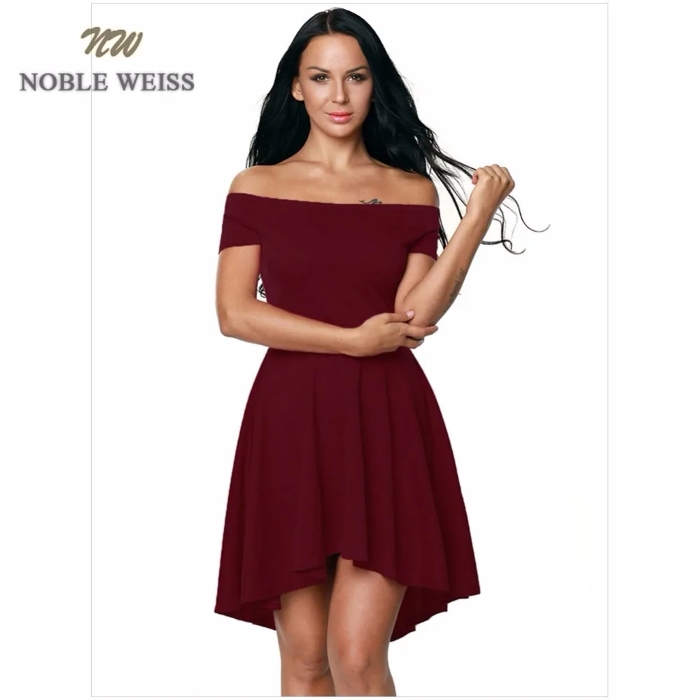 

NOBLE WEISS Elegant White/Black Party Dress High/Low Prom Gowns Short Sleeves Sexy In Stock Prom Dress Free Shipping