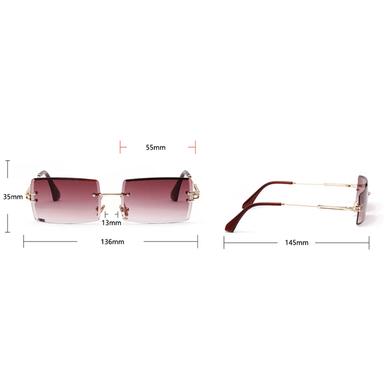 Seemfly женские модные маленькие квадратные металлические мужские и женские солнечные очки в стиле ретро без оправы Солнцезащитные очки для путешествий UV400