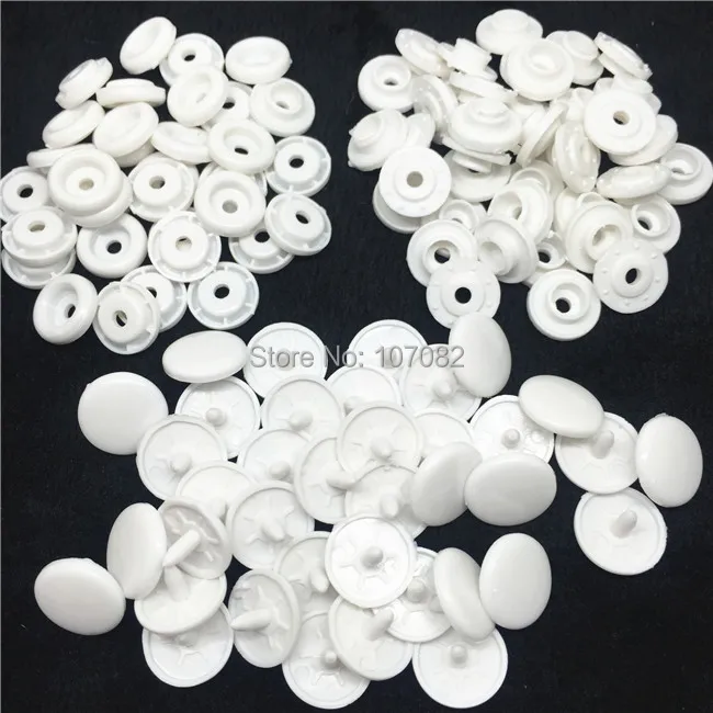

1000sets Size T5(12.4mm) White Plastic Snap Buttons Fasteners For Cloth Bib Diaper Scarves Sewing Accessories