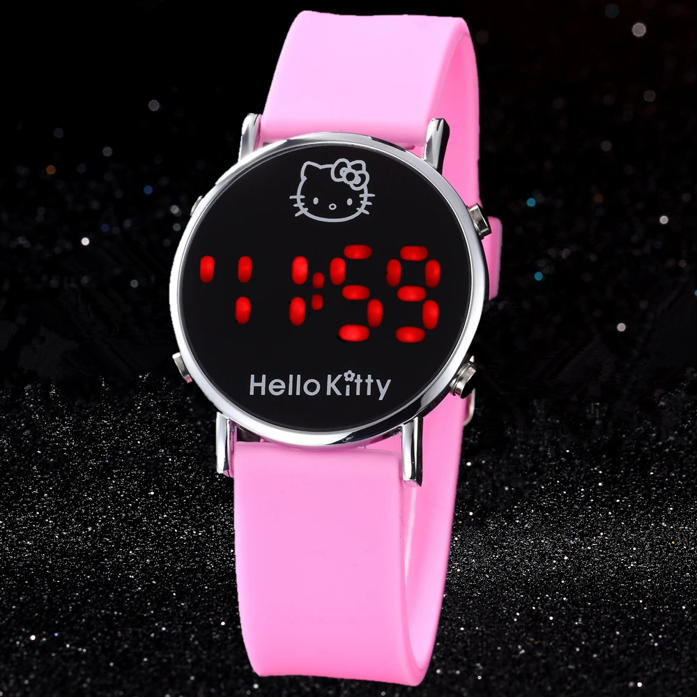 Часы для мальчиков и девочек новинка 2019 года стильные часы Hello Kitty цифровые с