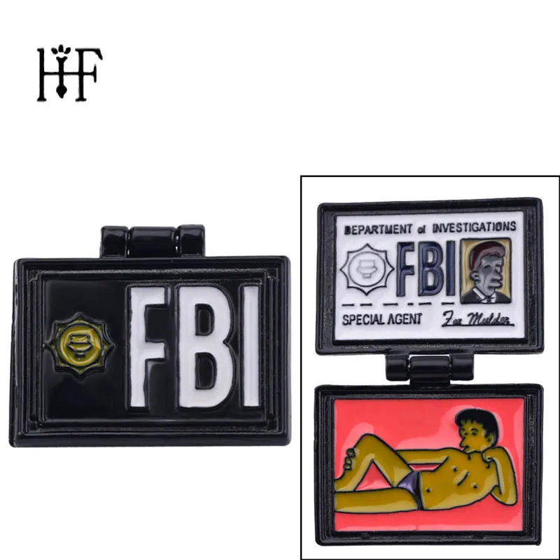 

The Simpsons Brooch Pin X-Files FBI Fox Mulder ID Card Brooches Enamel pin Lapel pins Badges X-Files Jewelry Brooches Can Open