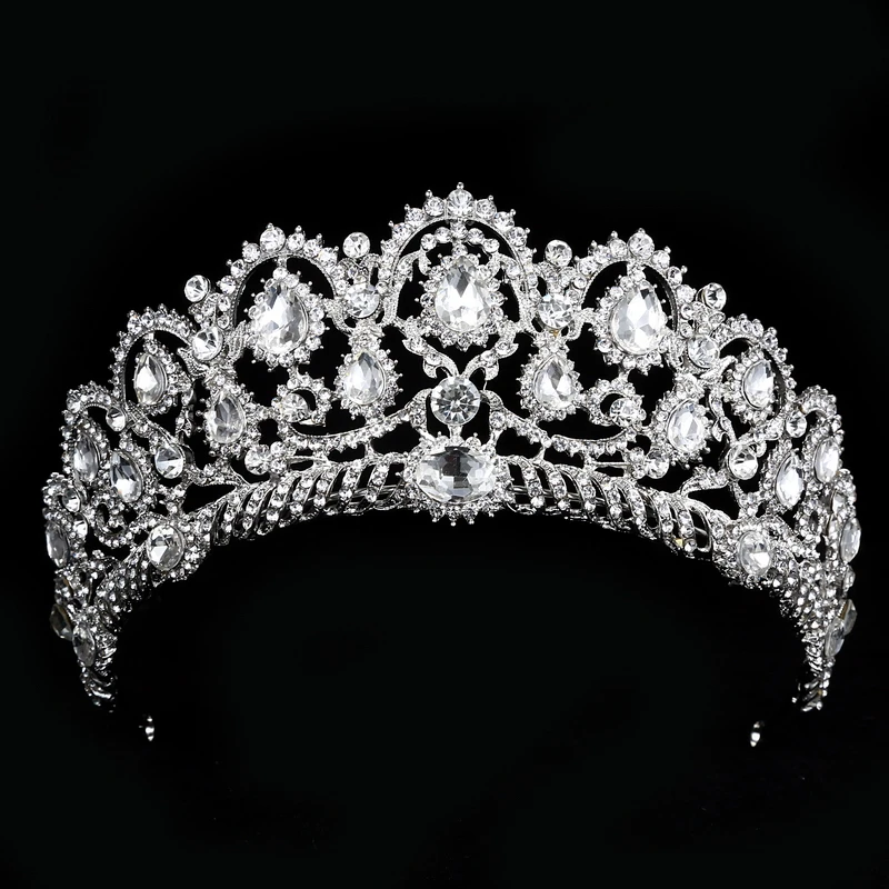 Vintage Tiara Rhinestone Crown Wedding Hair Accessories