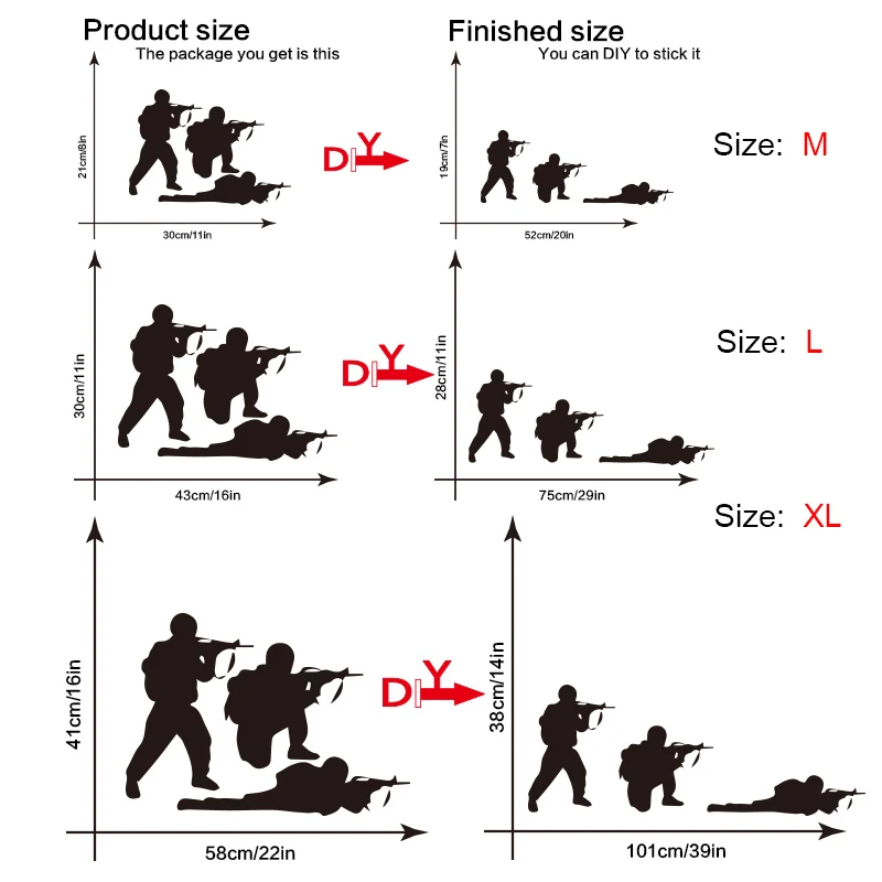 Крутые Настенные наклейки с оружием, военные, для украшения спальни, настенные наклейки, военные, настенные, Декор