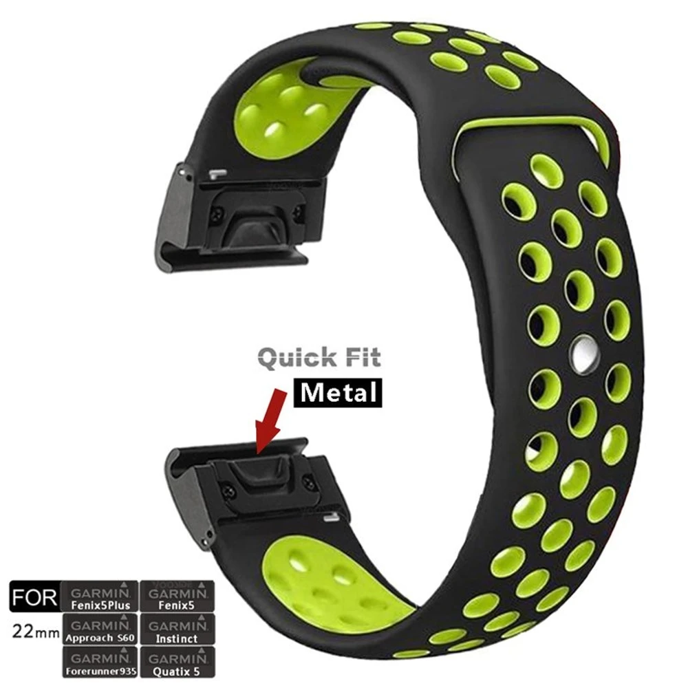 22 мм Fenix 6 Quick Fit спортивный силиконовый браслет для Garmin Fenix 5/5 Plus/Forerunner 935/Instinct/Quatix 5 ремешок для часов