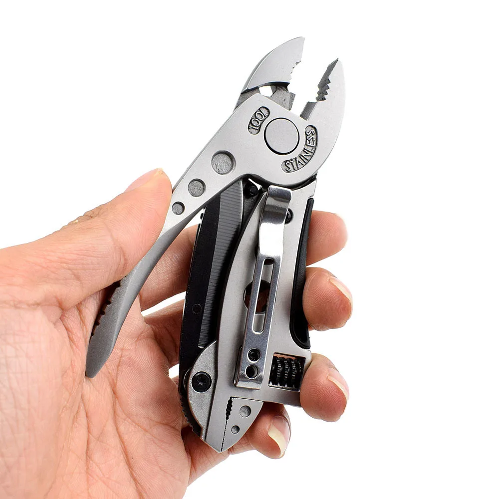Multitool Plier Pocket Knife Screwdriver Set Kit Adjustable Wrench Jaw