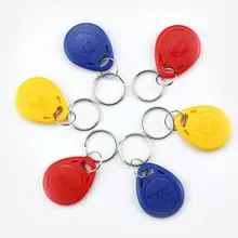 Радиочастотная бесконтактная EM/ID карта, брелок 125 кГц, карта формы, брелоки красный/желтый/синий опция мин: 10 шт