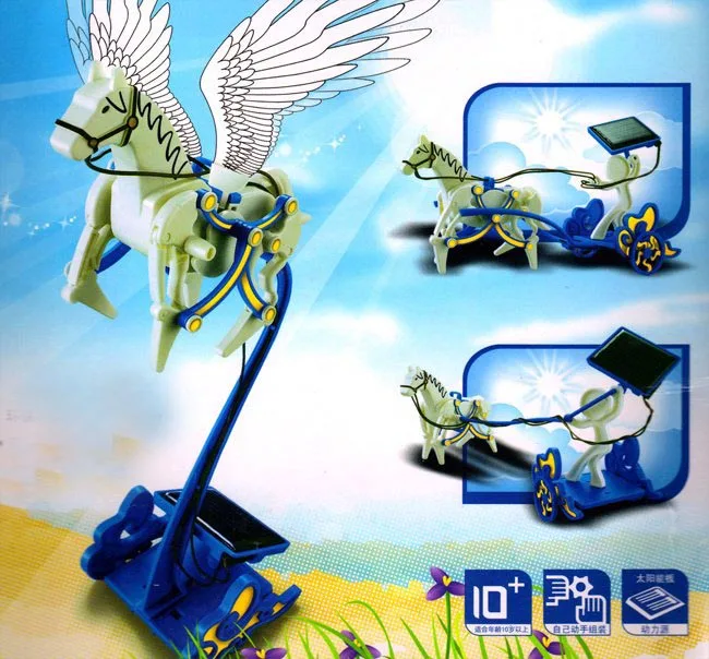 

3D DIY free combination carriage to triad solar charger War horse Machine game electric toy for children kids science toddler